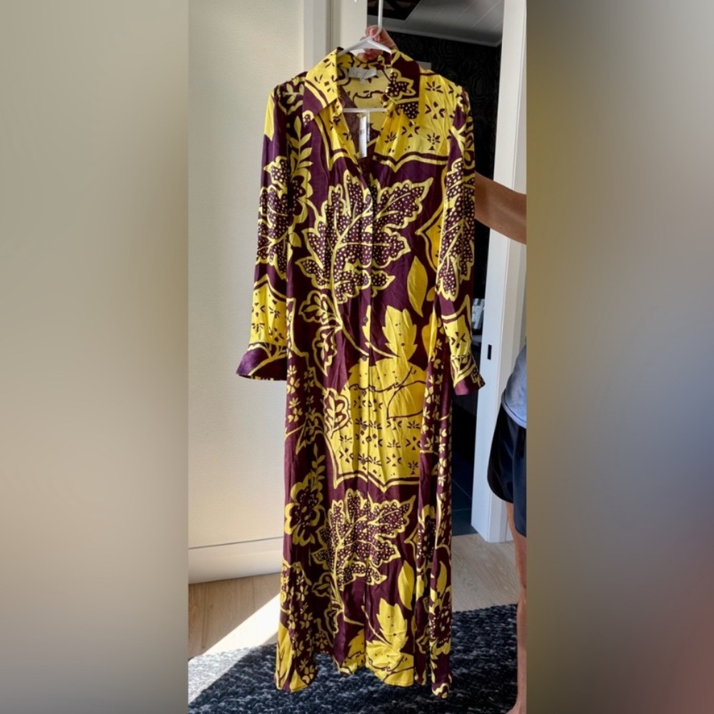 NWT Anthropologie Corey Lynn Carter Long Sleeve Printed Shirt Maxi Dress S $198 - Picture 6 of 10